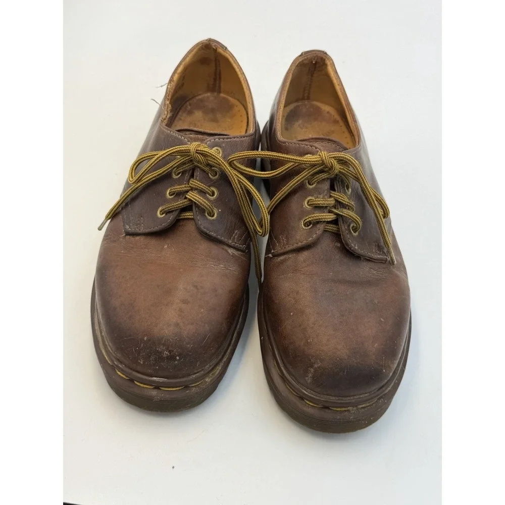 Vintage Dr Martens Made England 4 Eye Oxford Shoes Brown Leather UK 5